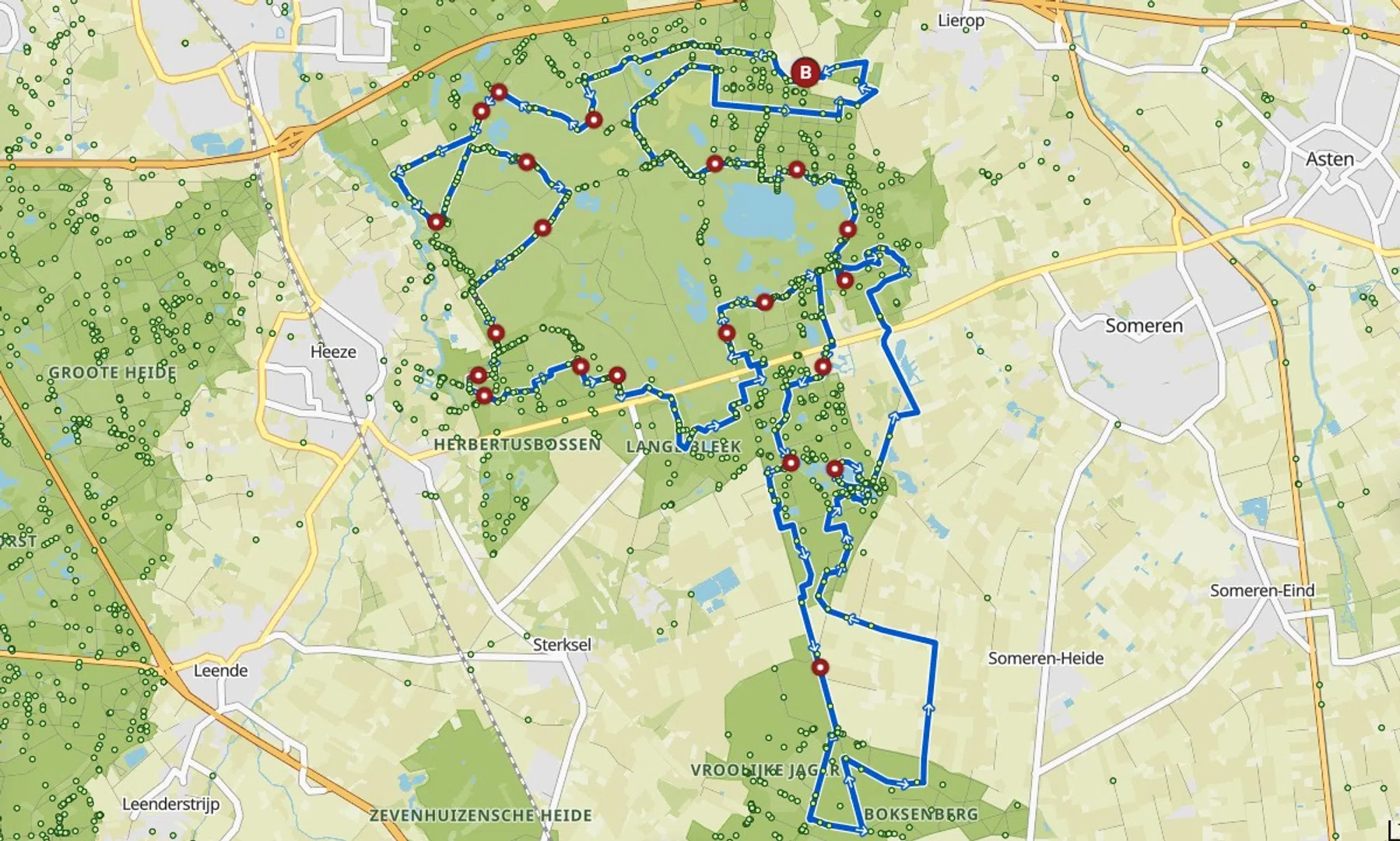 Gravel Hotspots Route Strabrechtse heide Komoot